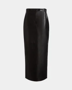 Long Skirt In Black Leather