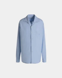 Long Sleeve Shirt In Light Blue Cotton