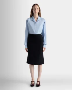 Long Sleeve Shirt In Light Blue Cotton