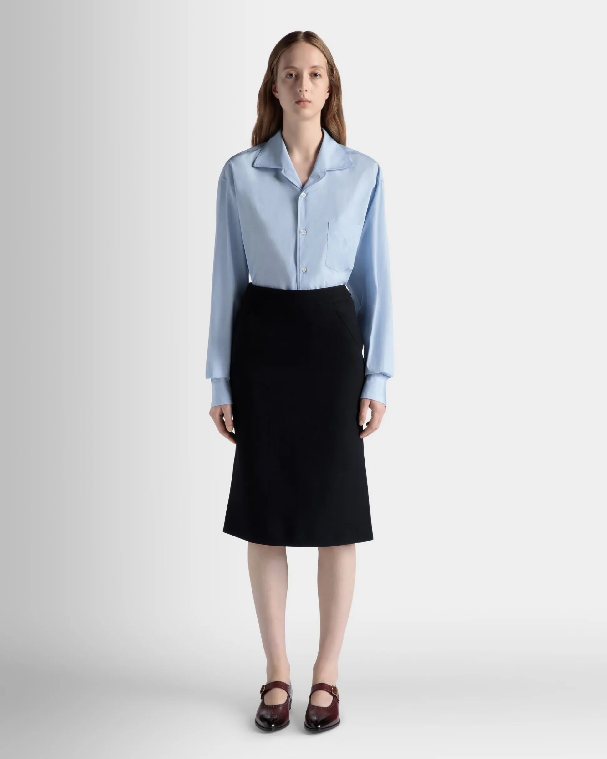 Long Sleeve Shirt In Light Blue Cotton