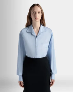 Long Sleeve Shirt In Light Blue Cotton