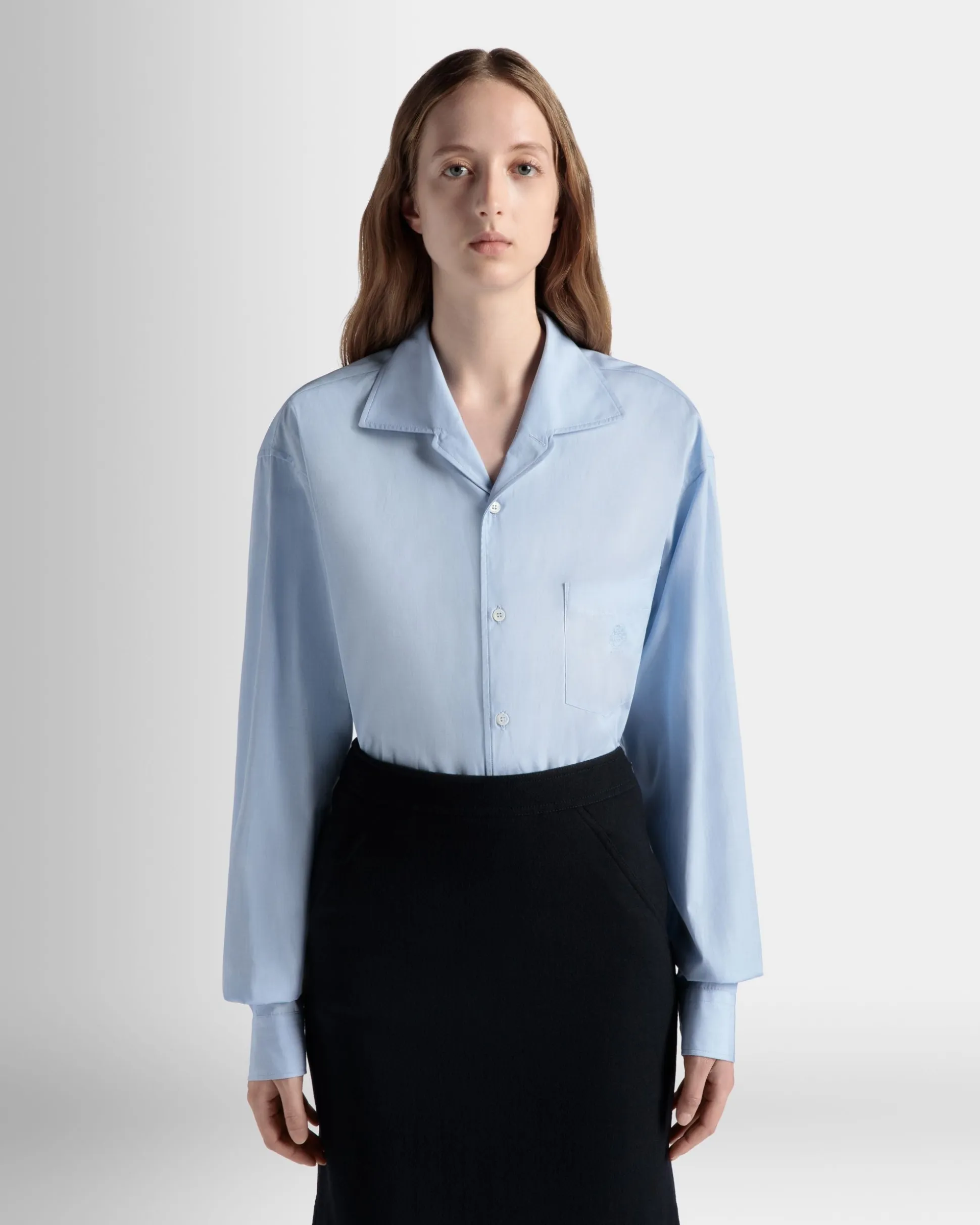 Long Sleeve Shirt In Light Blue Cotton