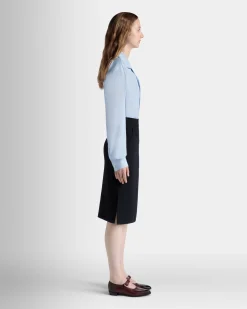 Long Sleeve Shirt In Light Blue Cotton