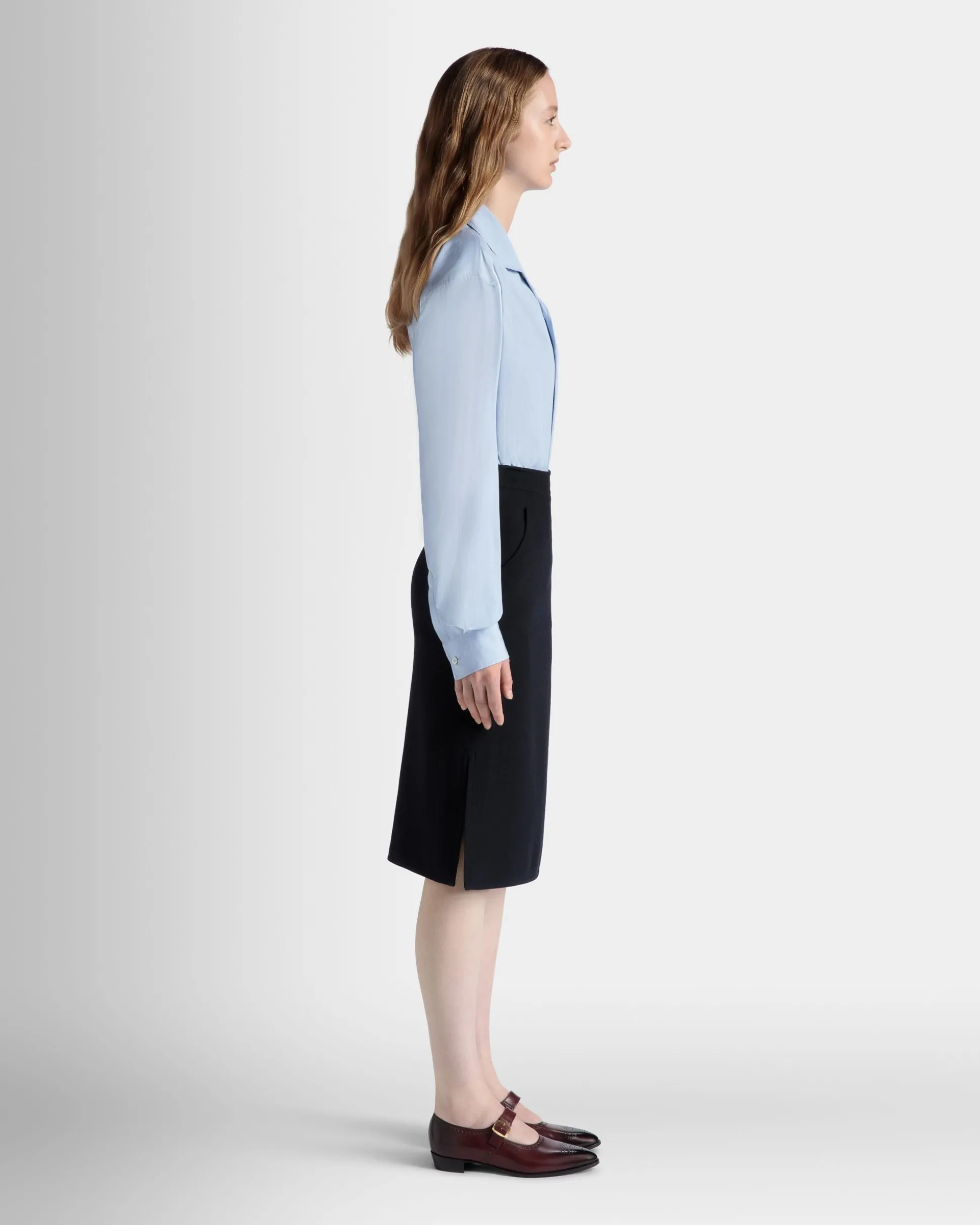 Long Sleeve Shirt In Light Blue Cotton