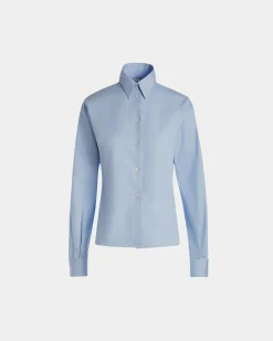 Long Sleeve Shirt In Light Blue Cotton