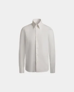 Long Sleeve Shirt In White Cotton