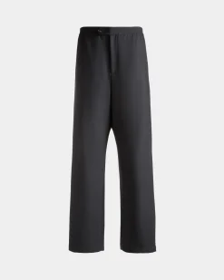 Loose Fit Pants in Dark Grey Wool Blend