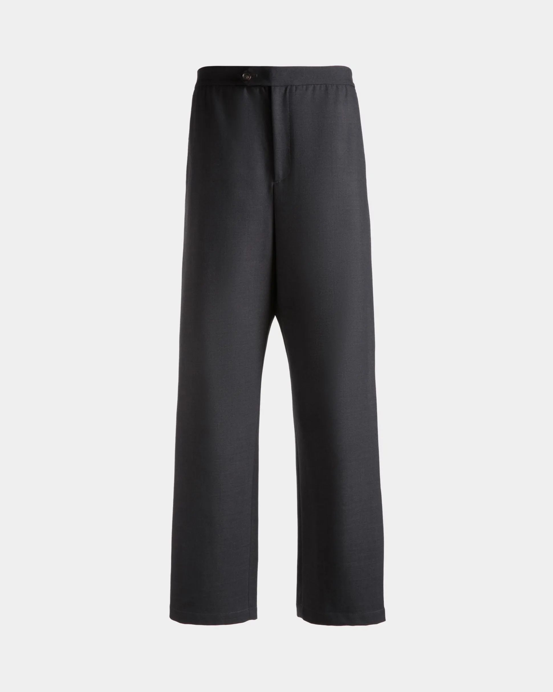Loose Fit Pants in Dark Grey Wool Blend