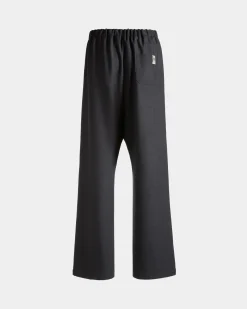 Loose Fit Pants in Dark Grey Wool Blend