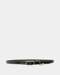 Loto 20 mm Belt In Black Brushed Leather