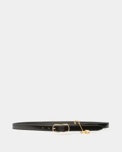 Loto 20 mm Belt In Black Brushed Leather