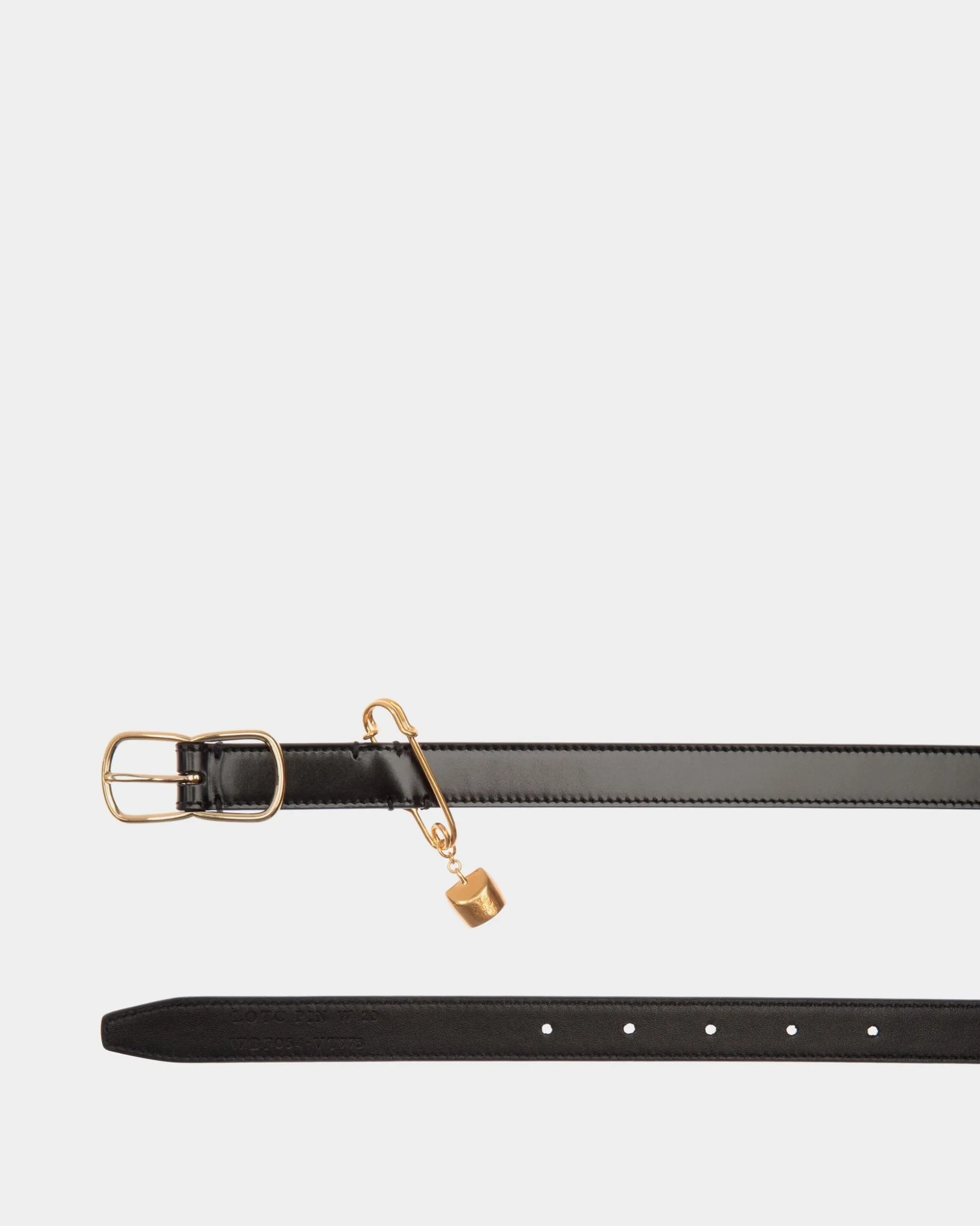 Loto 20 mm Belt In Black Brushed Leather