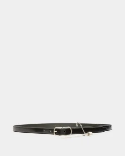 Loto Pin 20mm Belt In Black Leather