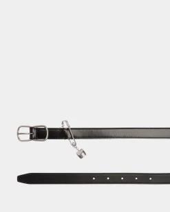 Loto Pin 20mm Belt In Black Leather