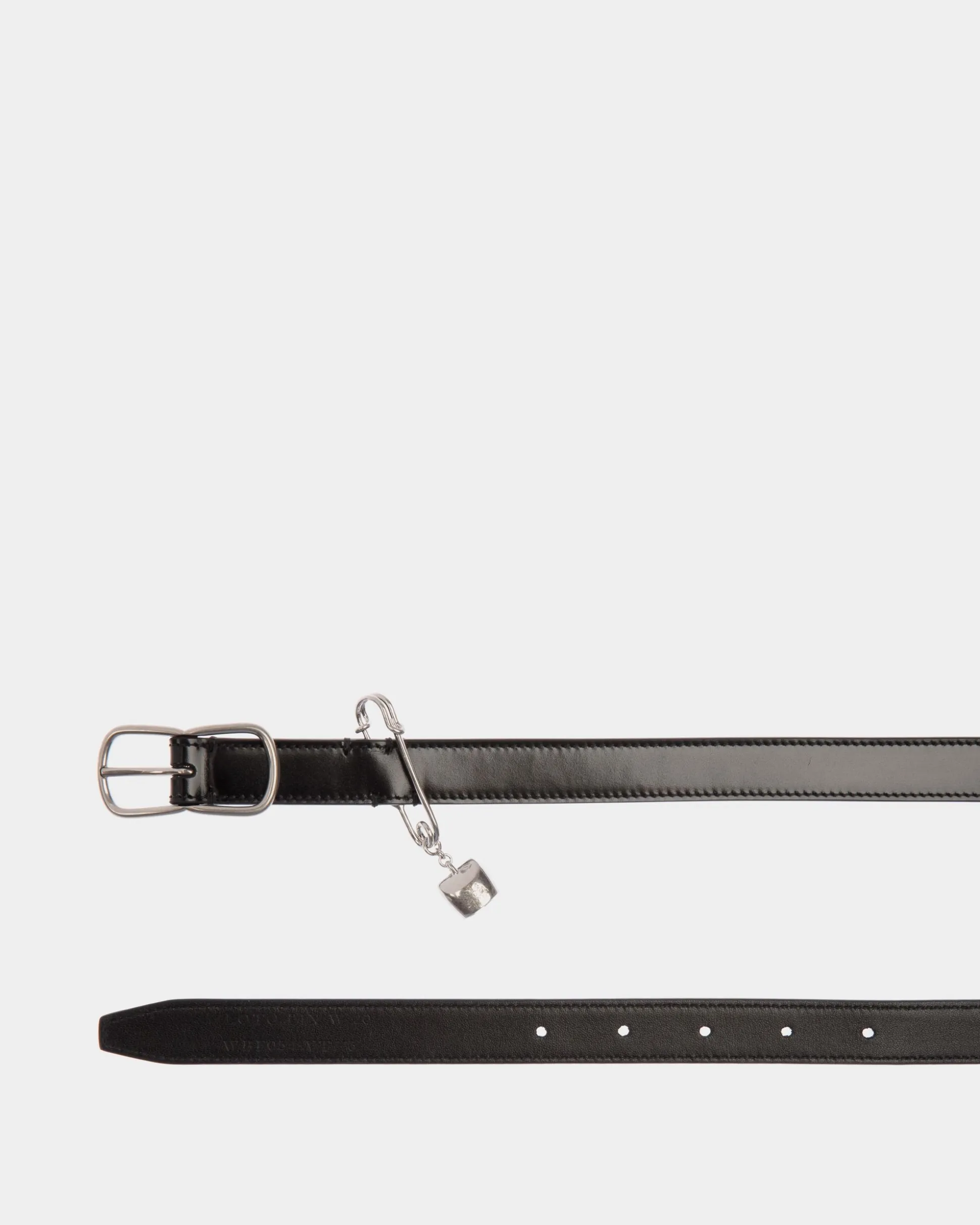 Loto Pin 20mm Belt In Black Leather