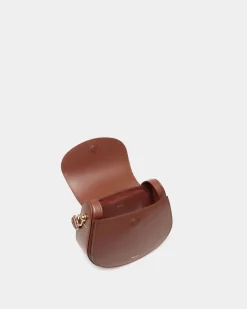 Lune Crossbody Bag In Brown Leather