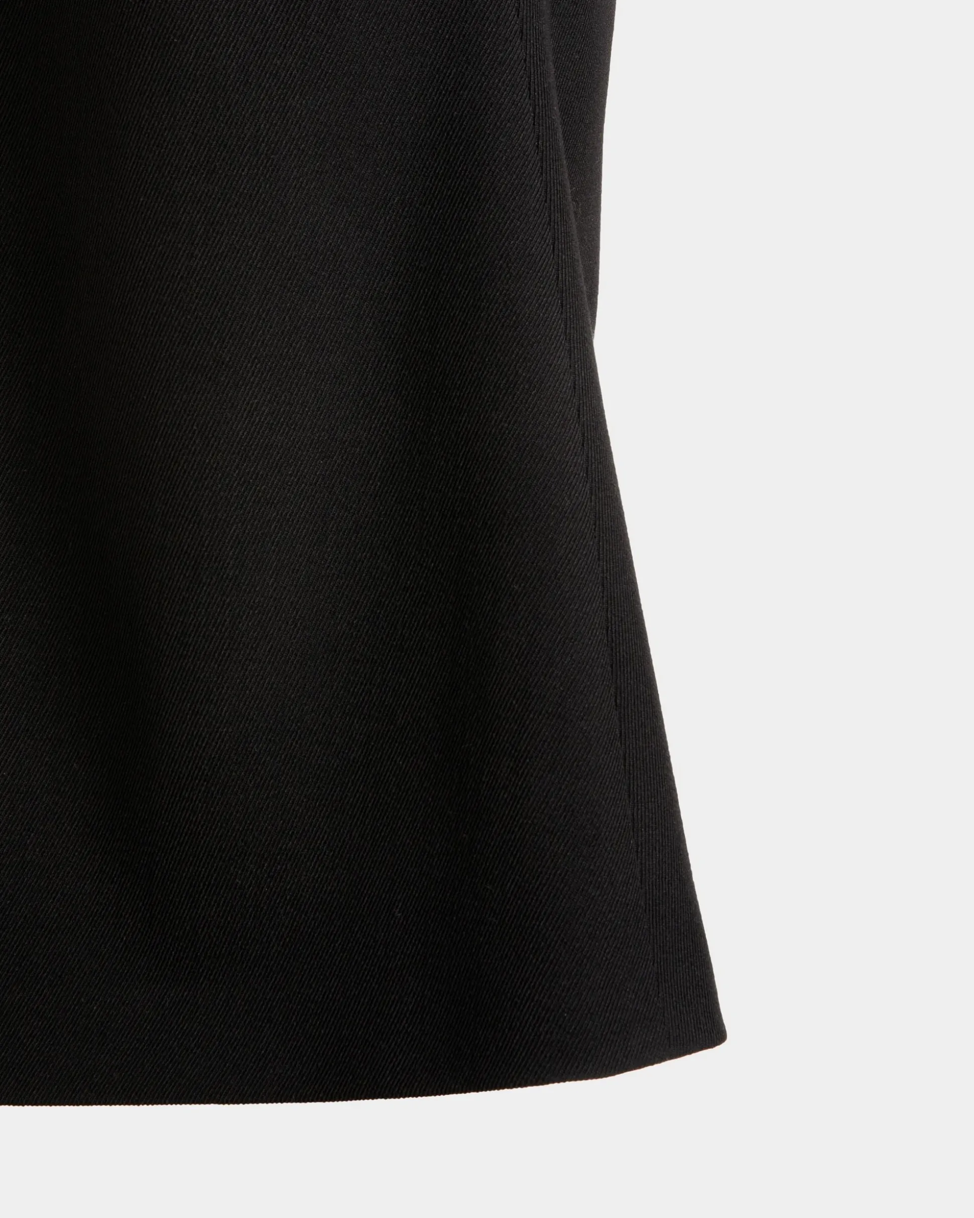Midi Skirt In Black Wool Blend