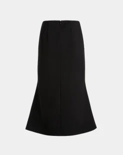 Midi Skirt In Black Wool Blend