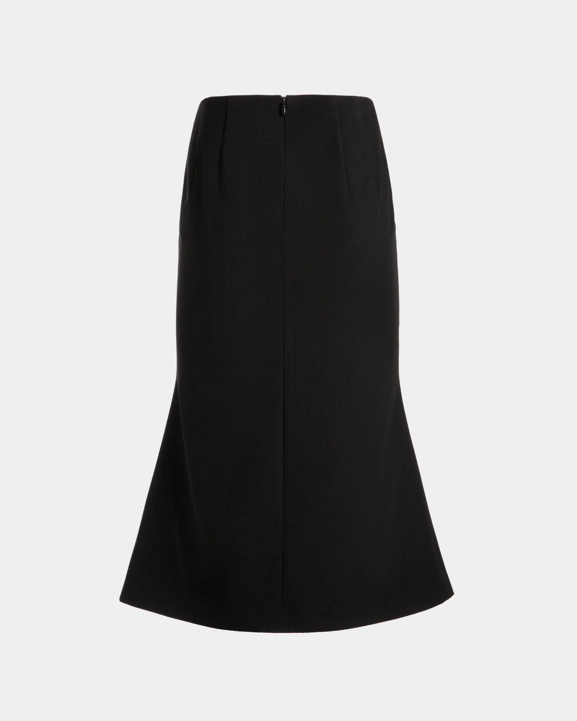 Midi Skirt In Black Wool Blend