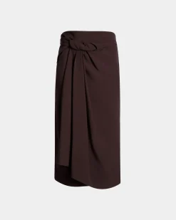 Midi Skirt In Ebano Viscose Blend