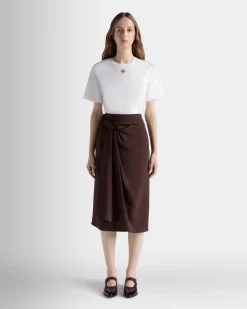 Midi Skirt In Ebano Viscose Blend