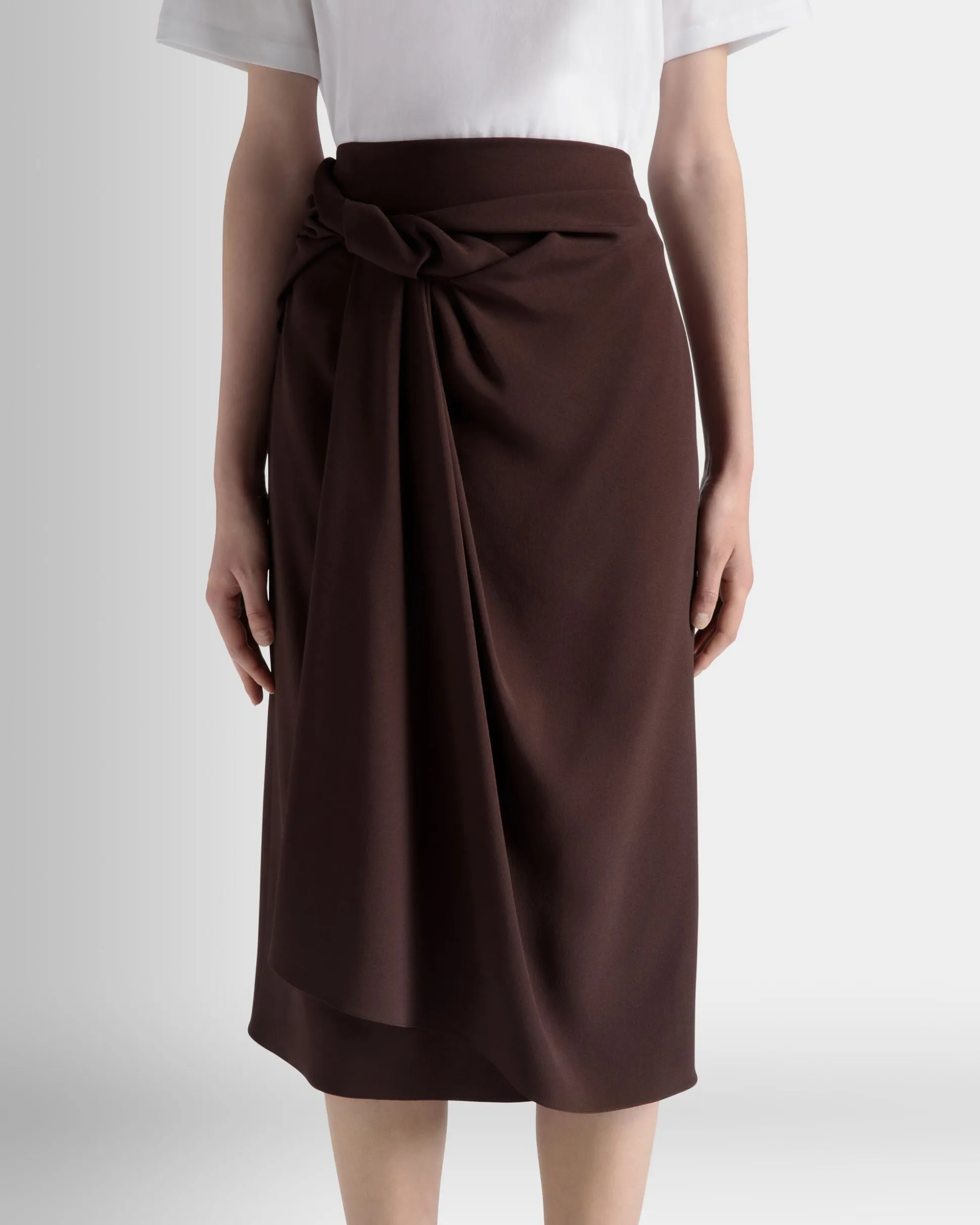 Midi Skirt In Ebano Viscose Blend