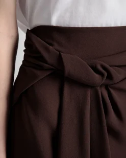 Midi Skirt In Ebano Viscose Blend
