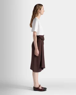 Midi Skirt In Ebano Viscose Blend