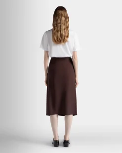Midi Skirt In Ebano Viscose Blend