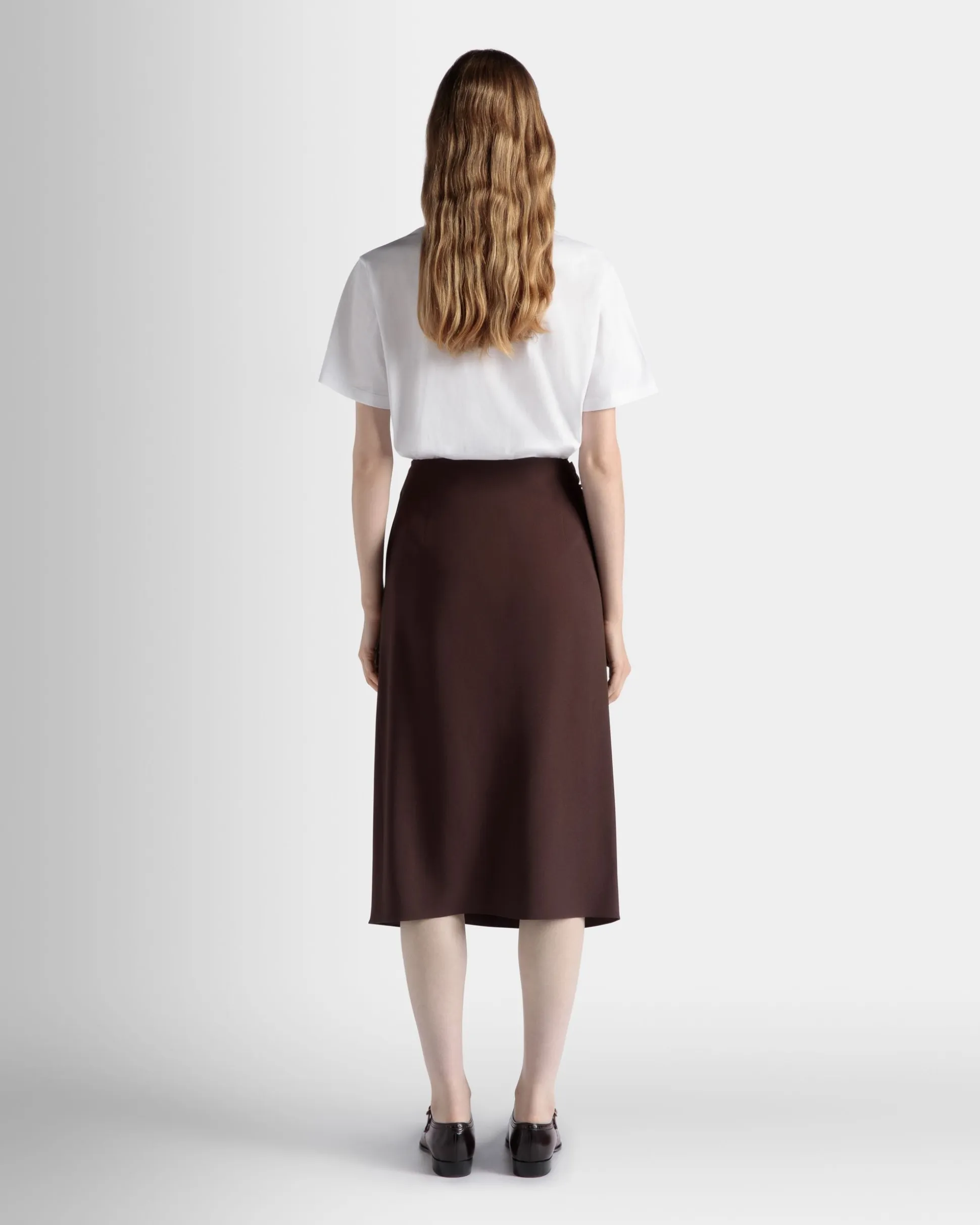 Midi Skirt In Ebano Viscose Blend
