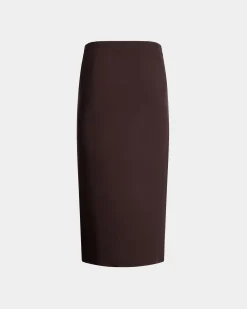 Midi Skirt In Ebano Viscose Blend