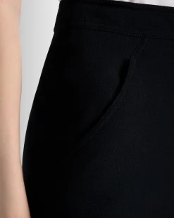 Midi Skirt In Navy Blue Wool