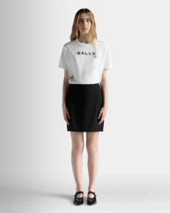 Mini Skirt in Black Wool