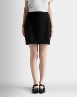 Mini Skirt in Black Wool