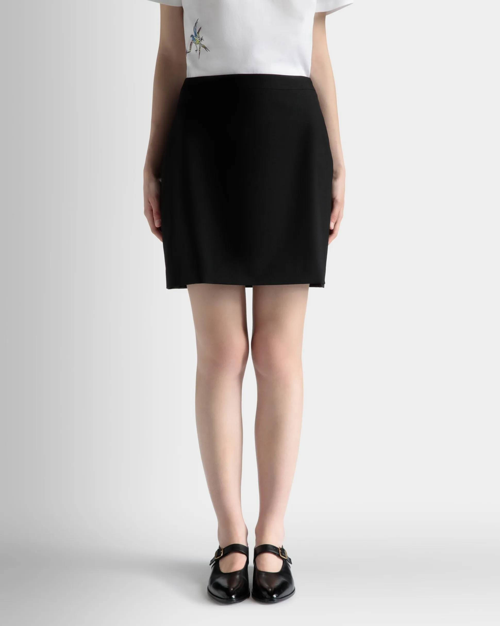 Mini Skirt in Black Wool
