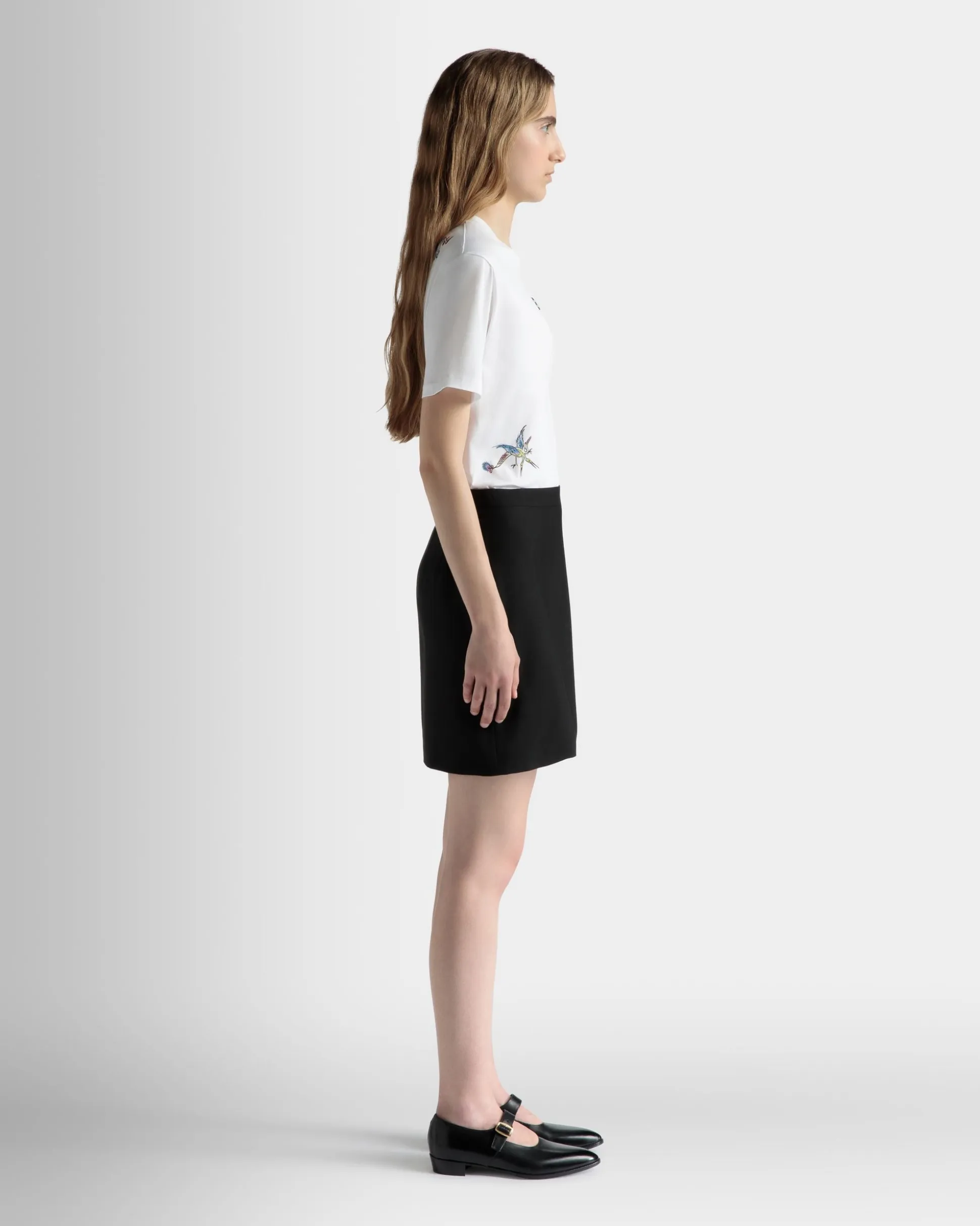 Mini Skirt in Black Wool