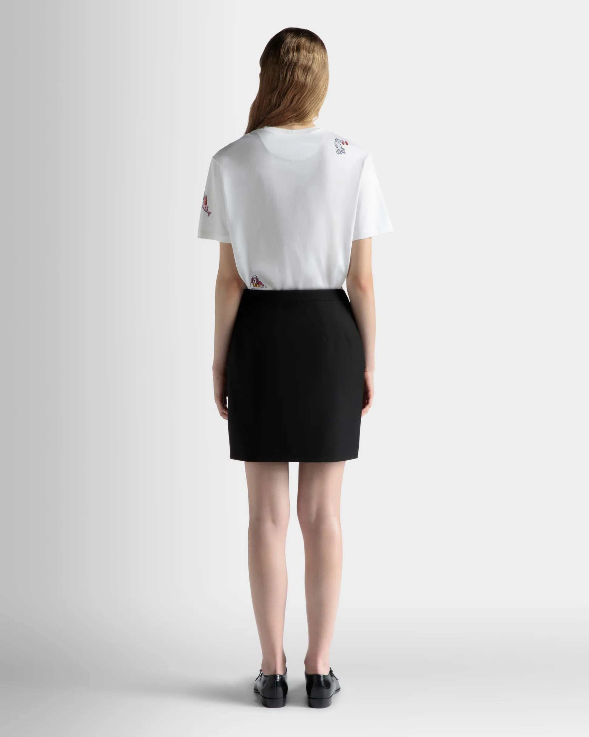 Mini Skirt in Black Wool
