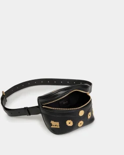 Mountain Belt Bag  in Black Leather