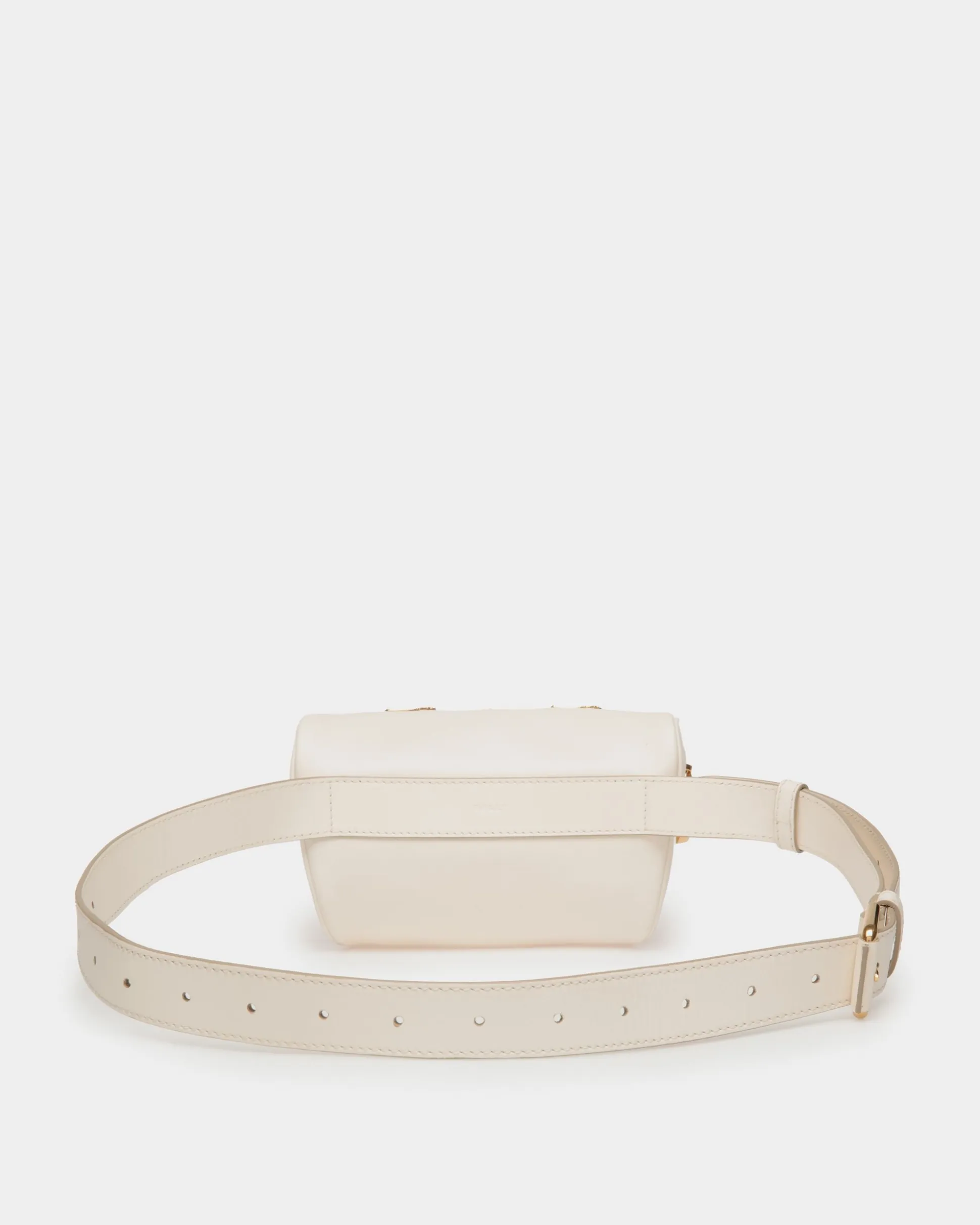 Mountain Belt Bag in White Leather