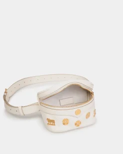 Mountain Belt Bag in White Leather
