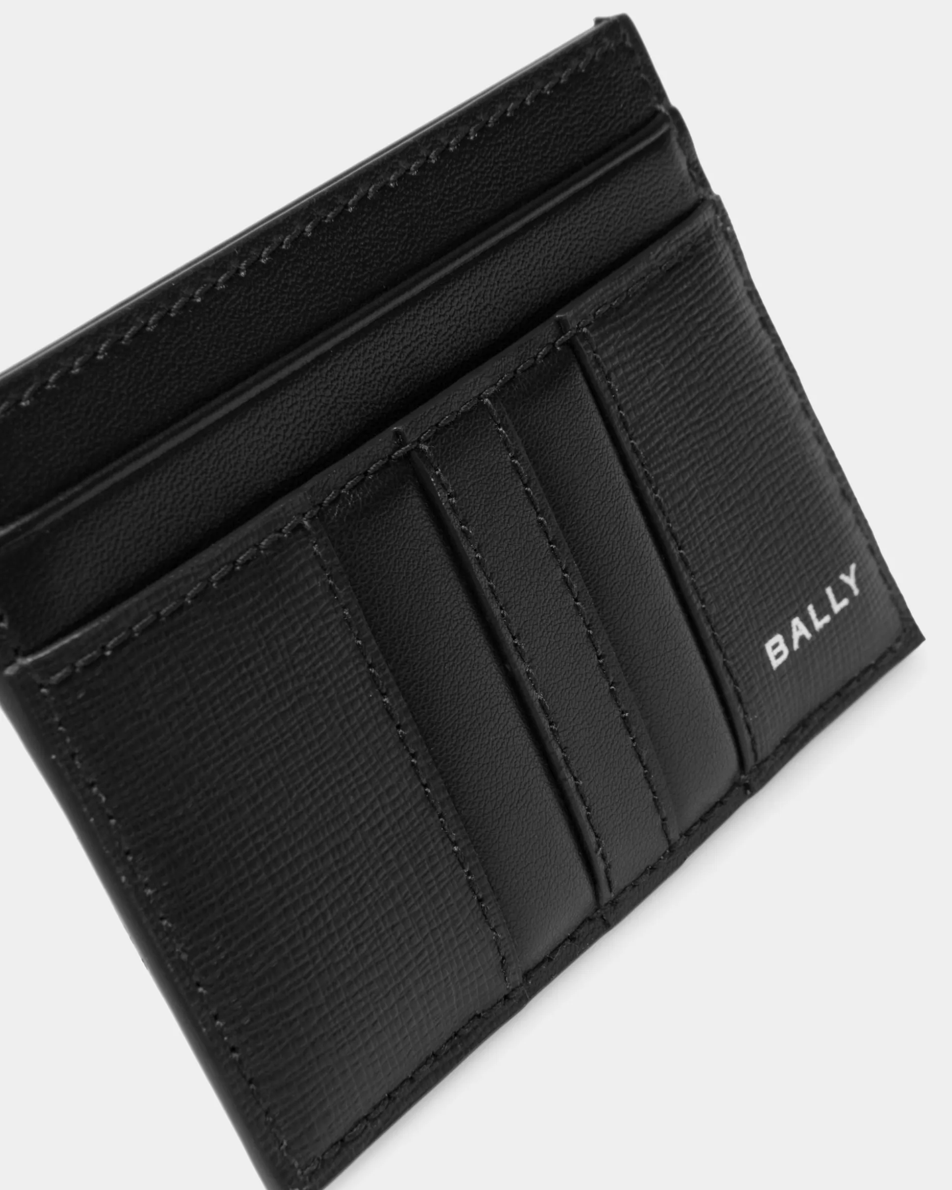 Mythos Card Holder In Black Recycled Leather