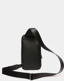 Mythos Sling Bag In Black Recycled Leather