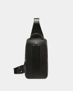 Mythos Sling Bag In Black Recycled Leather