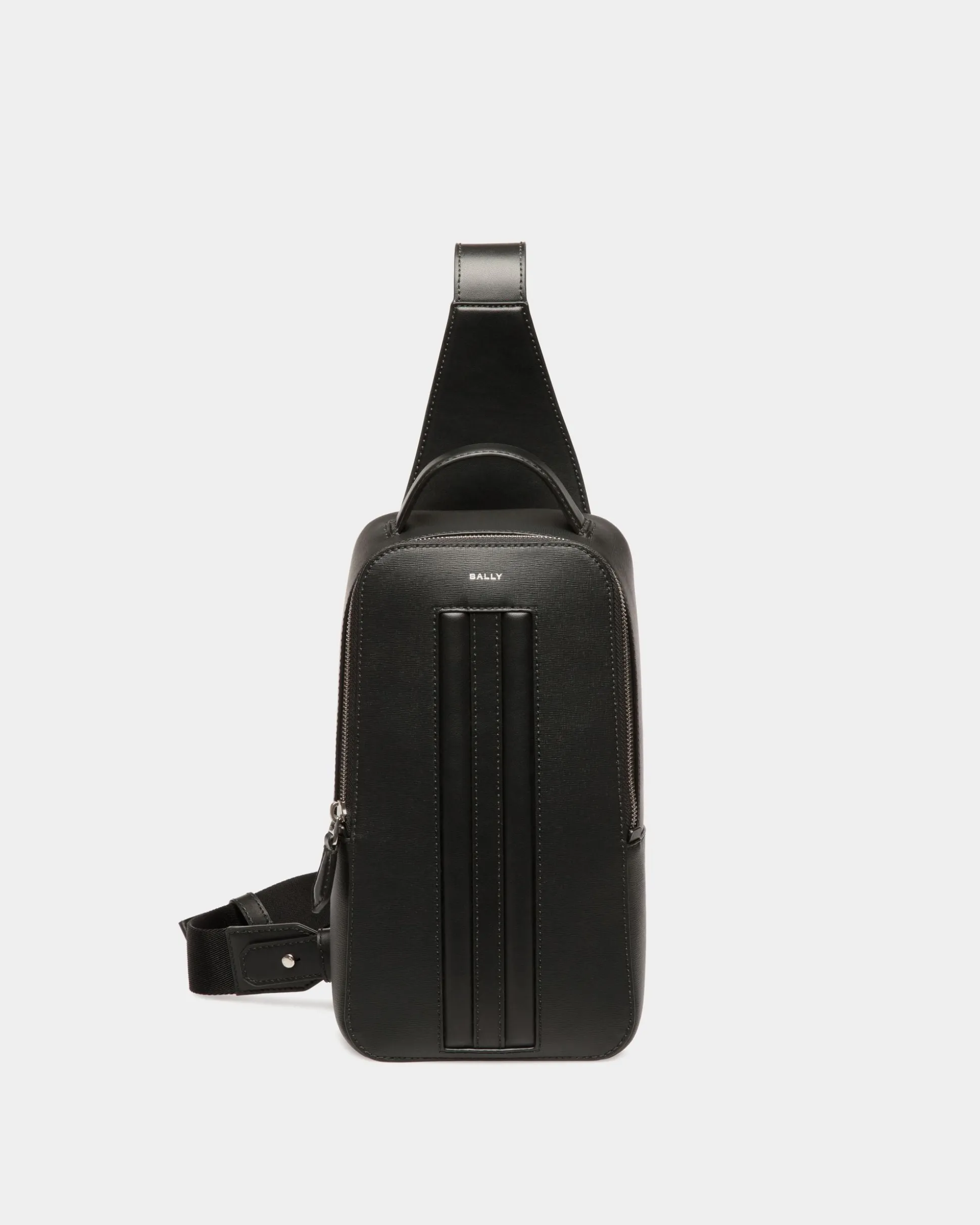 Mythos Sling Bag In Black Recycled Leather