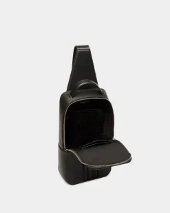 Mythos Sling Bag In Black Recycled Leather