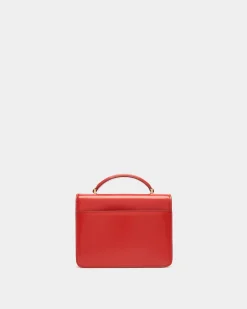 Ollam Mini Top Handle Bag in Candy Red Brushed Leather