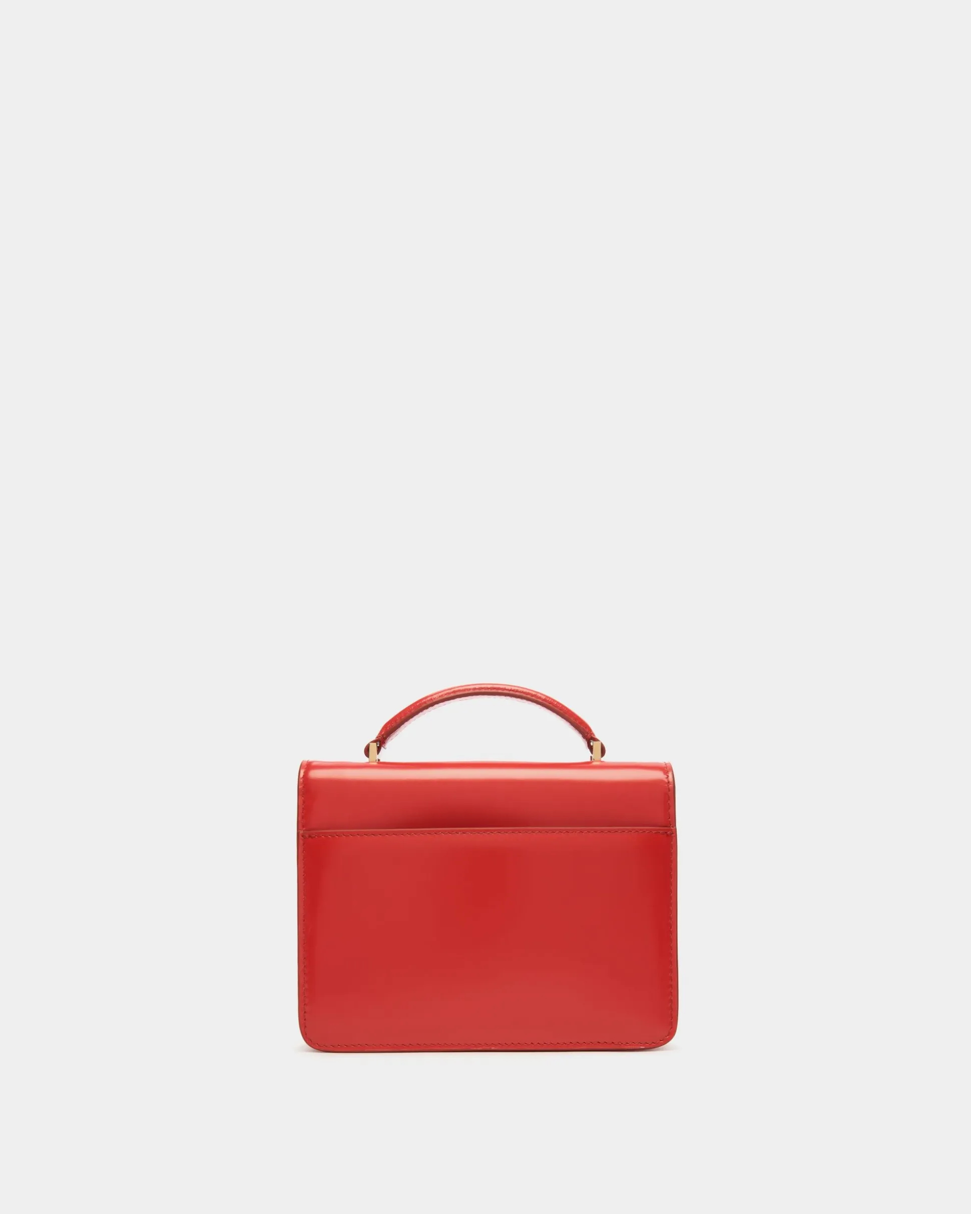 Ollam Mini Top Handle Bag in Candy Red Brushed Leather