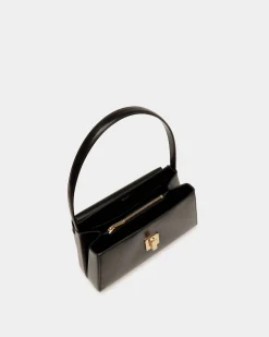 Ollam Shoulder Bag in Black Brushed Leather