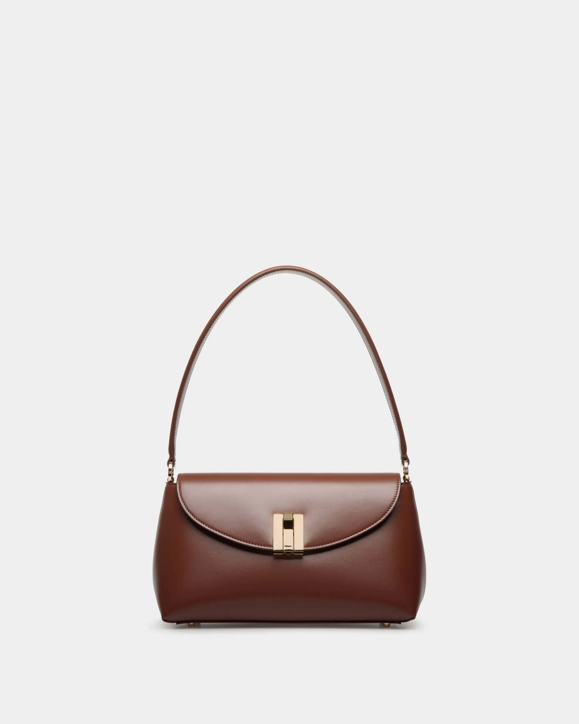 Ollam Small Top Handle Bag In Brown Leather