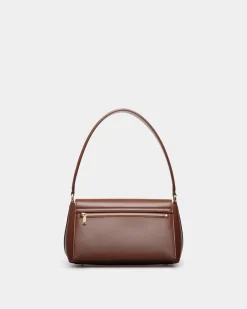 Ollam Small Top Handle Bag In Brown Leather
